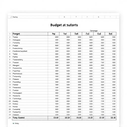 Ejemplo de plantilla de presupuesto en una hoja de c&aacute;lculo