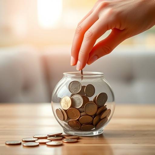 Una persona guardando monedas en una hucha, simbolizando el ahorro y la planificaci&oacute;n financiera.